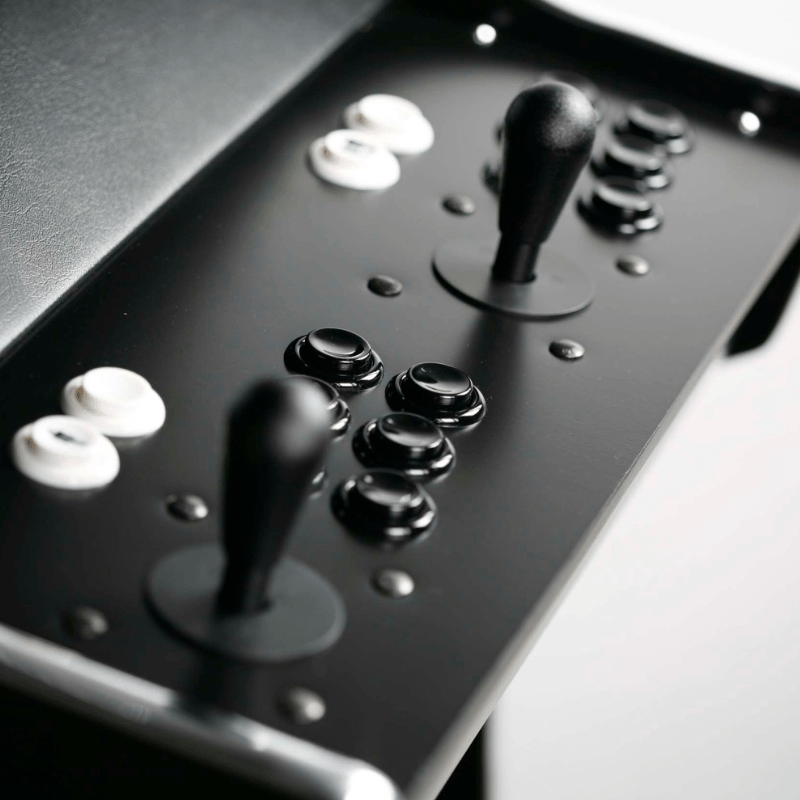 Bespoke Arcades Apex MEDIA Custom Arcade Machine Black Finish Joy stick Close up View