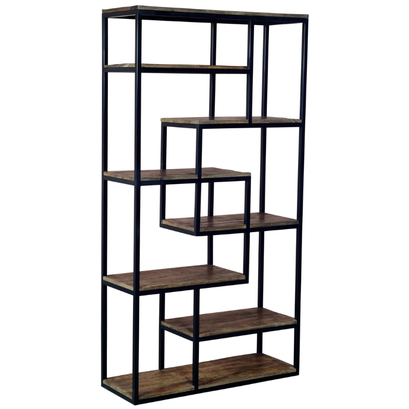 Hill Interiors Multi Shelf Industrial Shelf Unit Angled Full View